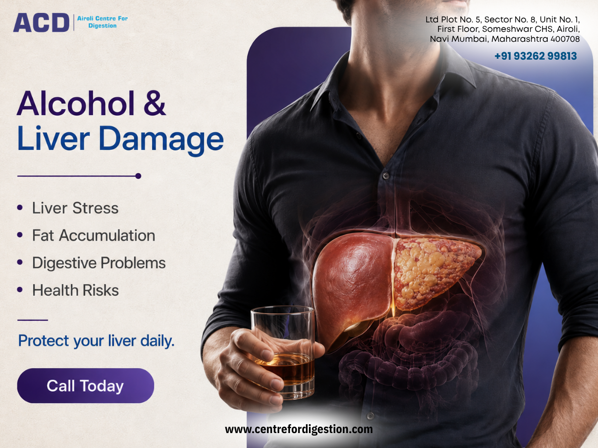 Alcohol-related liver damage awareness poster.