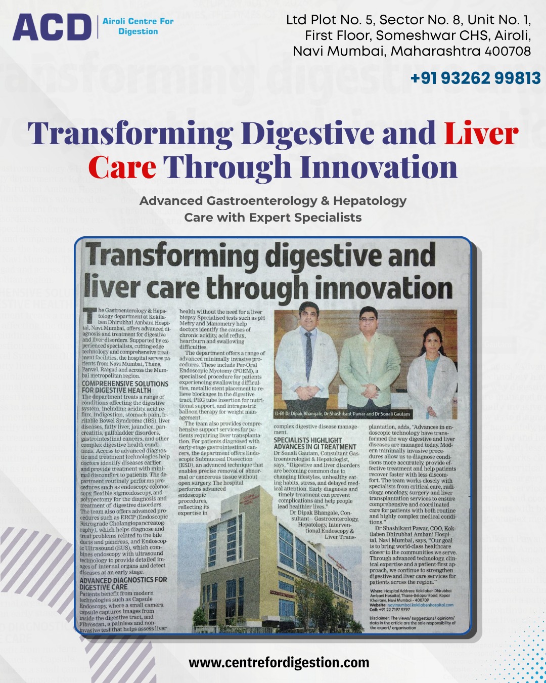 Dr. Sonali Gautam providing advanced digestive and liver care in Navi Mumbai.