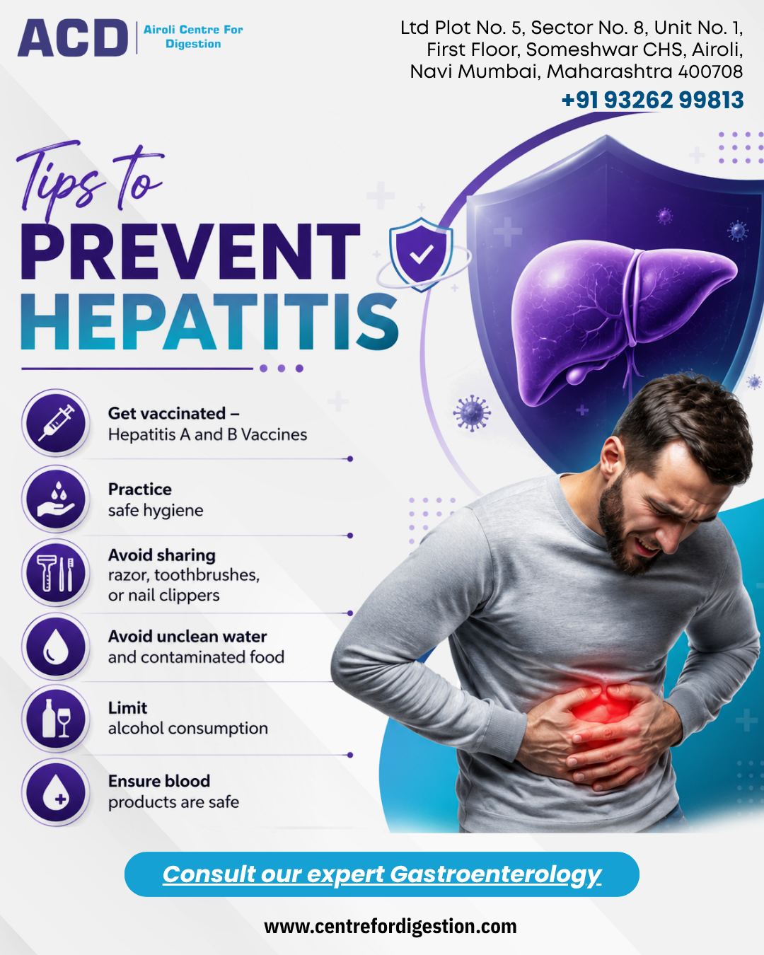 Hepatitis prevention tips.